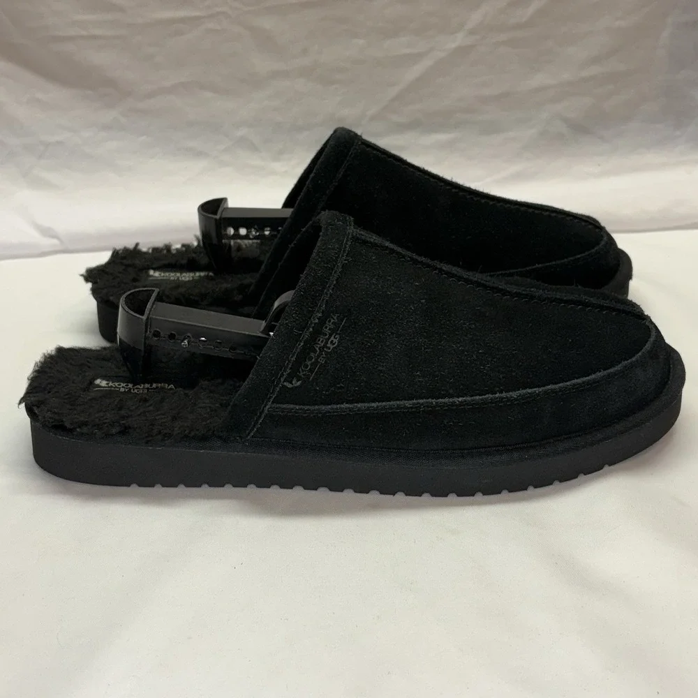 Koolaburra by Ugg Slippers Mens 14 Bordon Moccasin Black Shearling Suede 1105891